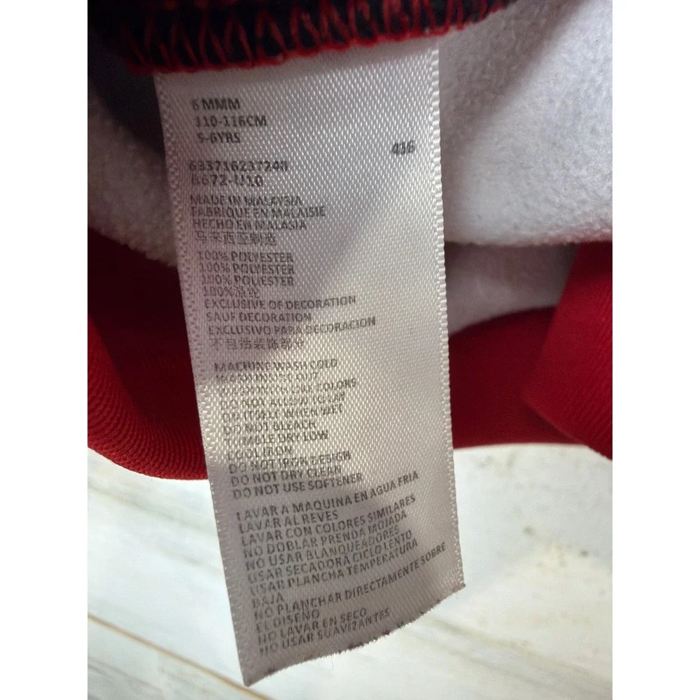 Nike Pullover Hoodie Boys 6 Red Black Graphic Therma-FIT Sportswear GUC*